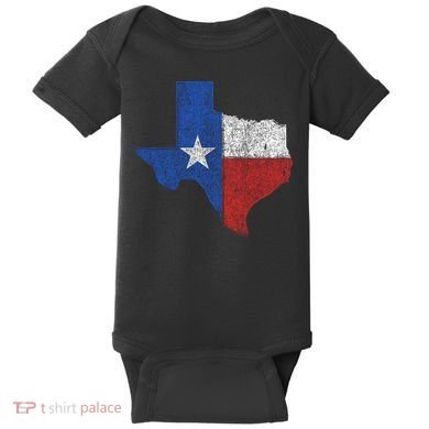 Grunge Distressed Texas Logo Baby Bodysuit