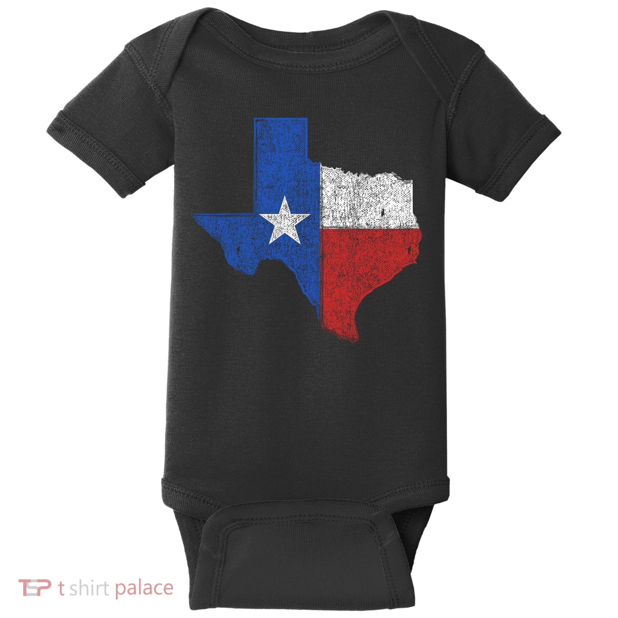 Grunge Distressed Texas Logo Baby Bodysuit