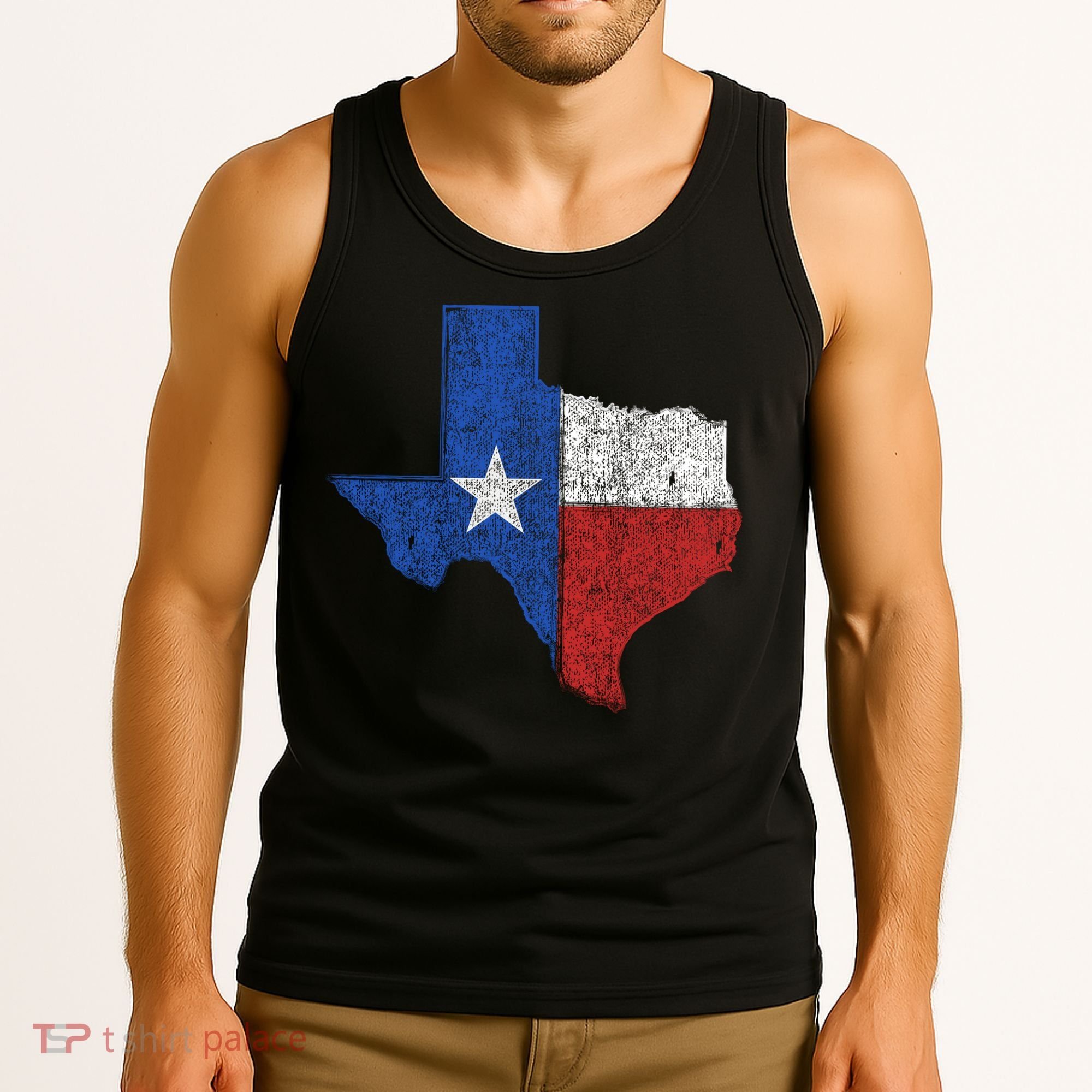 Grunge Distressed Texas Logo Tank Top