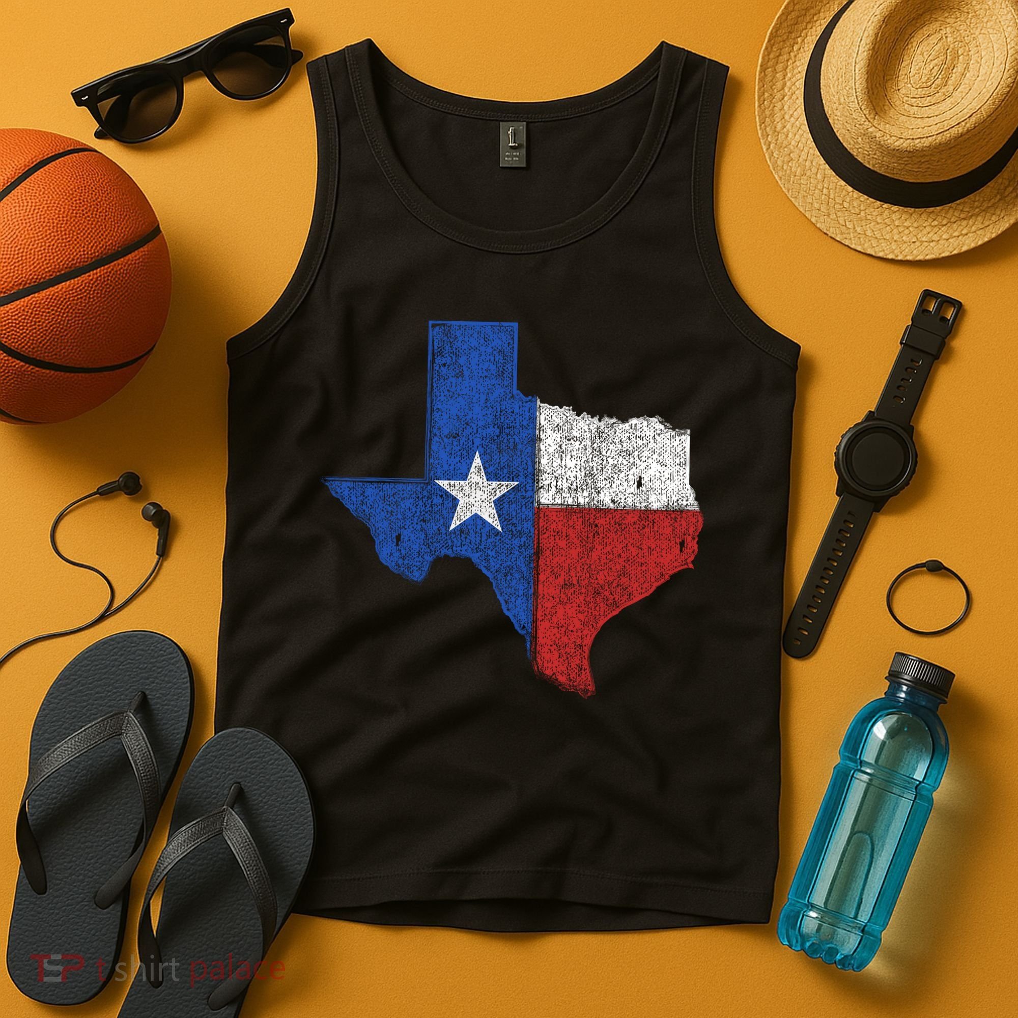 Grunge Distressed Texas Logo Tank Top