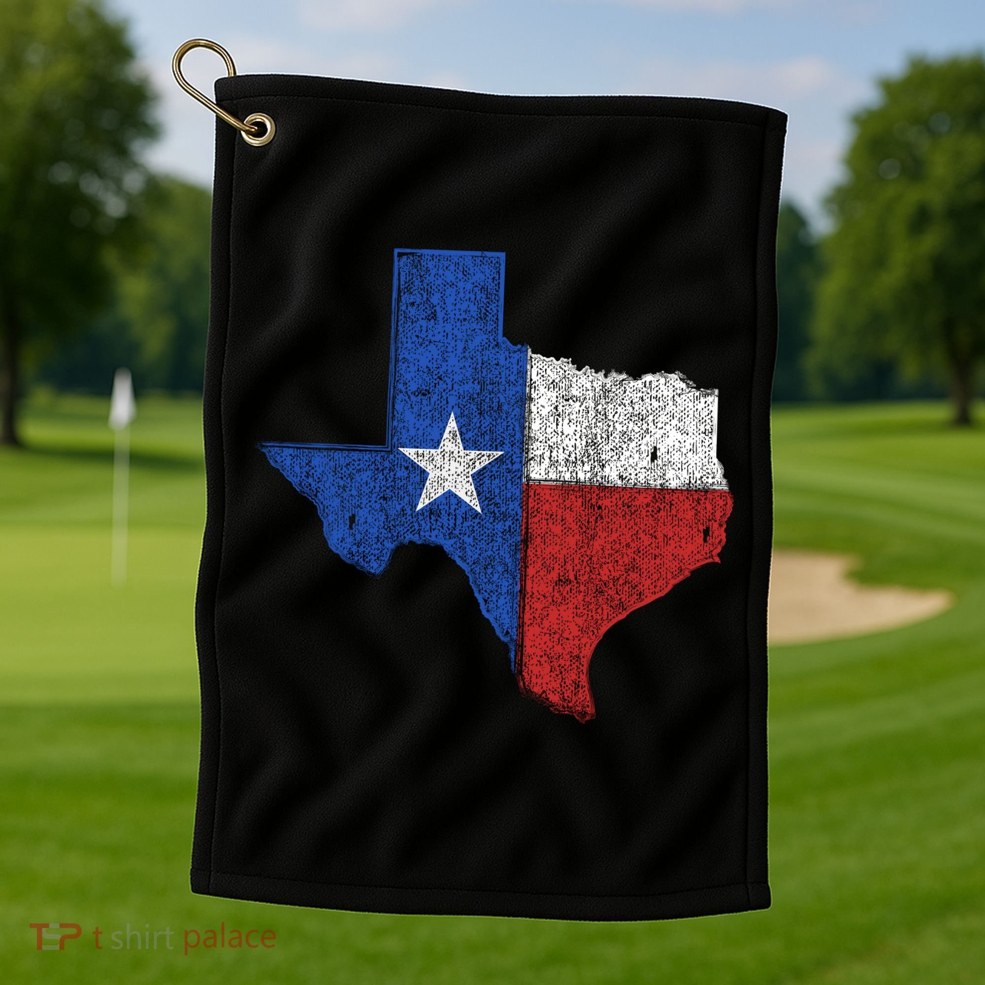 Grunge Distressed Texas Logo Golf Towel