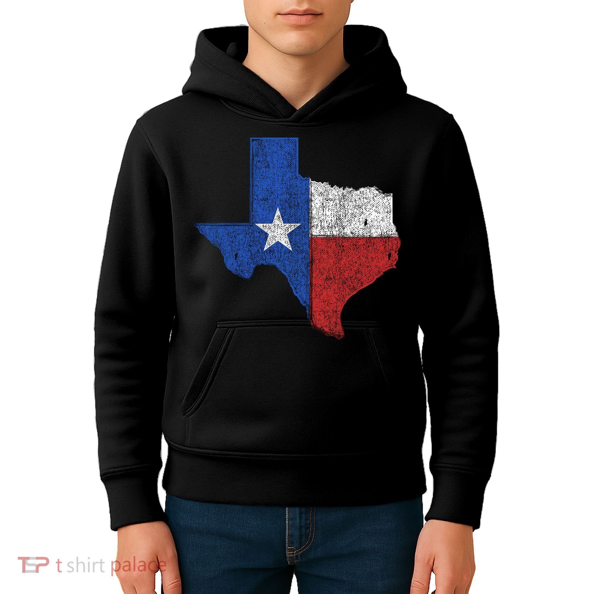 Grunge Distressed Texas Logo Kids Hoodie