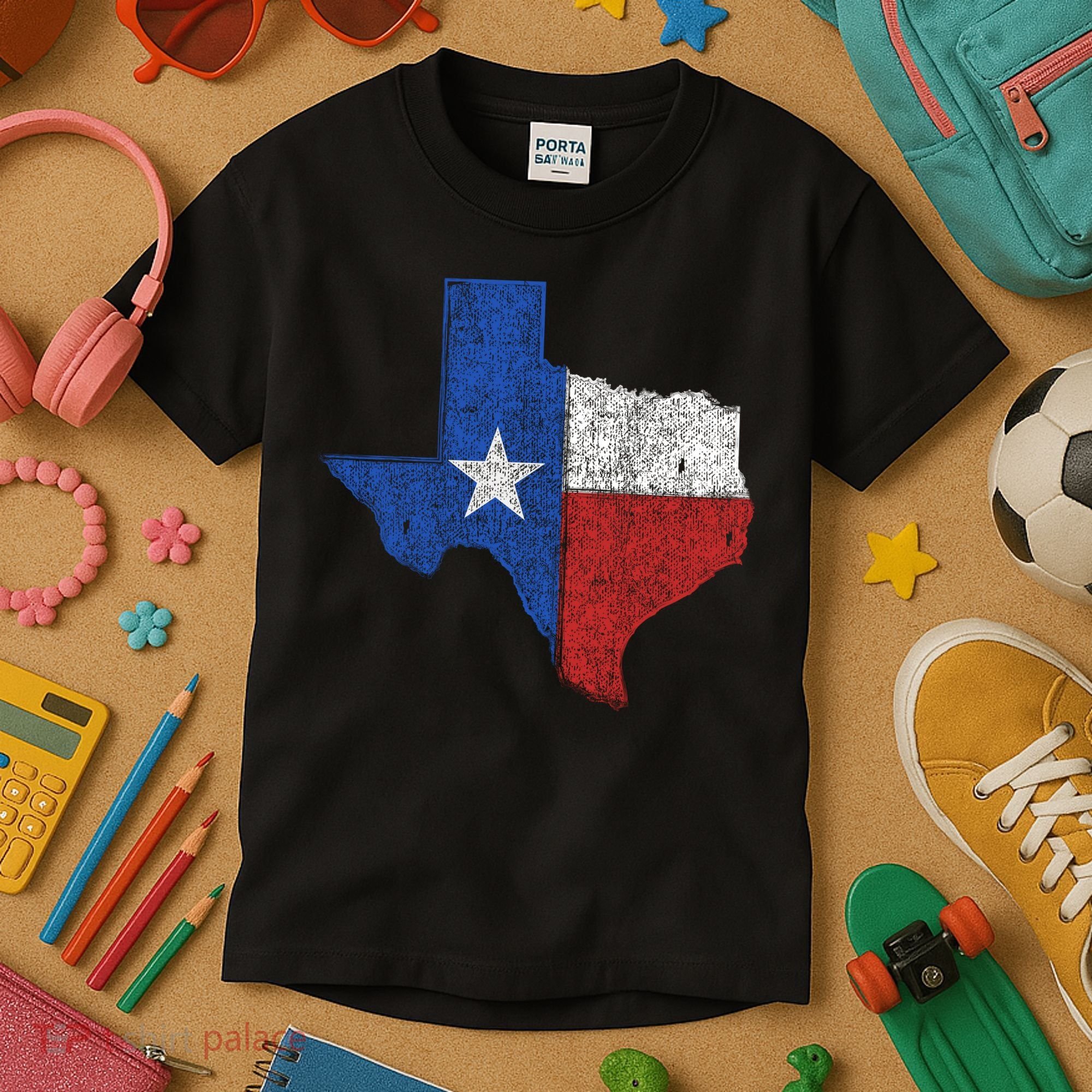 Grunge Distressed Texas Logo Kids T-Shirt