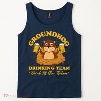 Groundhog Drinking Team Drink Till You Believe Groundhog Day Tank Top thumb 2