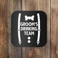 Grooms Drinking Team Funny Wedding Suit Coaster thumb 0