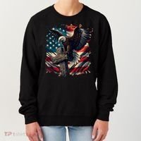 Grunge Distressed USA American Flag Christian Cross Eagle Women's Sweatshirt thumb 0