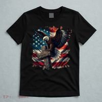 Grunge Distressed USA American Flag Christian Cross Eagle T-Shirt thumb 5