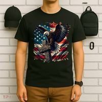 Grunge Distressed USA American Flag Christian Cross Eagle T-Shirt thumb 6