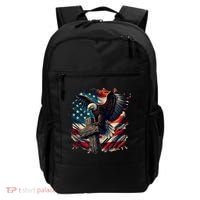 Grunge Distressed USA American Flag Christian Cross Eagle Backpack thumb 0
