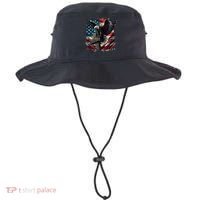 Grunge Distressed USA American Flag Christian Cross Eagle Bucket Hat thumb 0