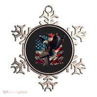 Grunge Distressed USA American Flag Christian Cross Eagle Ornament thumb 0