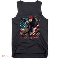 Grunge Distressed USA American Flag Christian Cross Eagle Tank Top thumb 0
