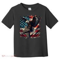 Grunge Distressed USA American Flag Christian Cross Eagle Toddler T-Shirt thumb 0
