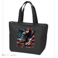 Grunge Distressed USA American Flag Christian Cross Eagle Tote Bag thumb 3