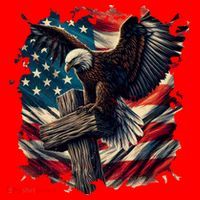 Grunge Distressed USA American Flag Christian Cross Eagle Santa Hat thumb 1