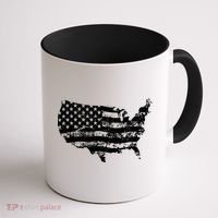 Grungy Distressed USA American Country Flag Coffee Mug thumb 1