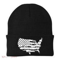 Grungy Distressed USA American Country Flag Beanie thumb 0