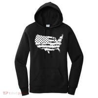 Grungy Distressed USA American Country Flag Women's Hoodie thumb 0