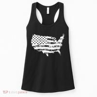 Grungy Distressed USA American Country Flag Women's Tank Top thumb 0