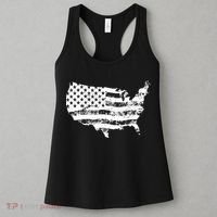 Grungy Distressed USA American Country Flag Women's Tank Top thumb 3