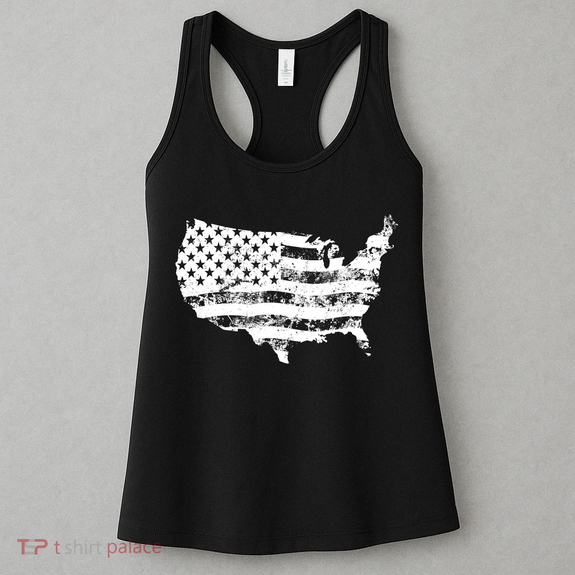 Grungy Distressed USA American Country Flag Women's Tank Top