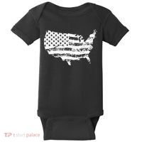 Grungy Distressed USA American Country Flag Baby Bodysuit thumb 0