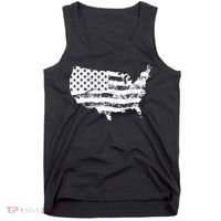 Grungy Distressed USA American Country Flag Tank Top thumb 0