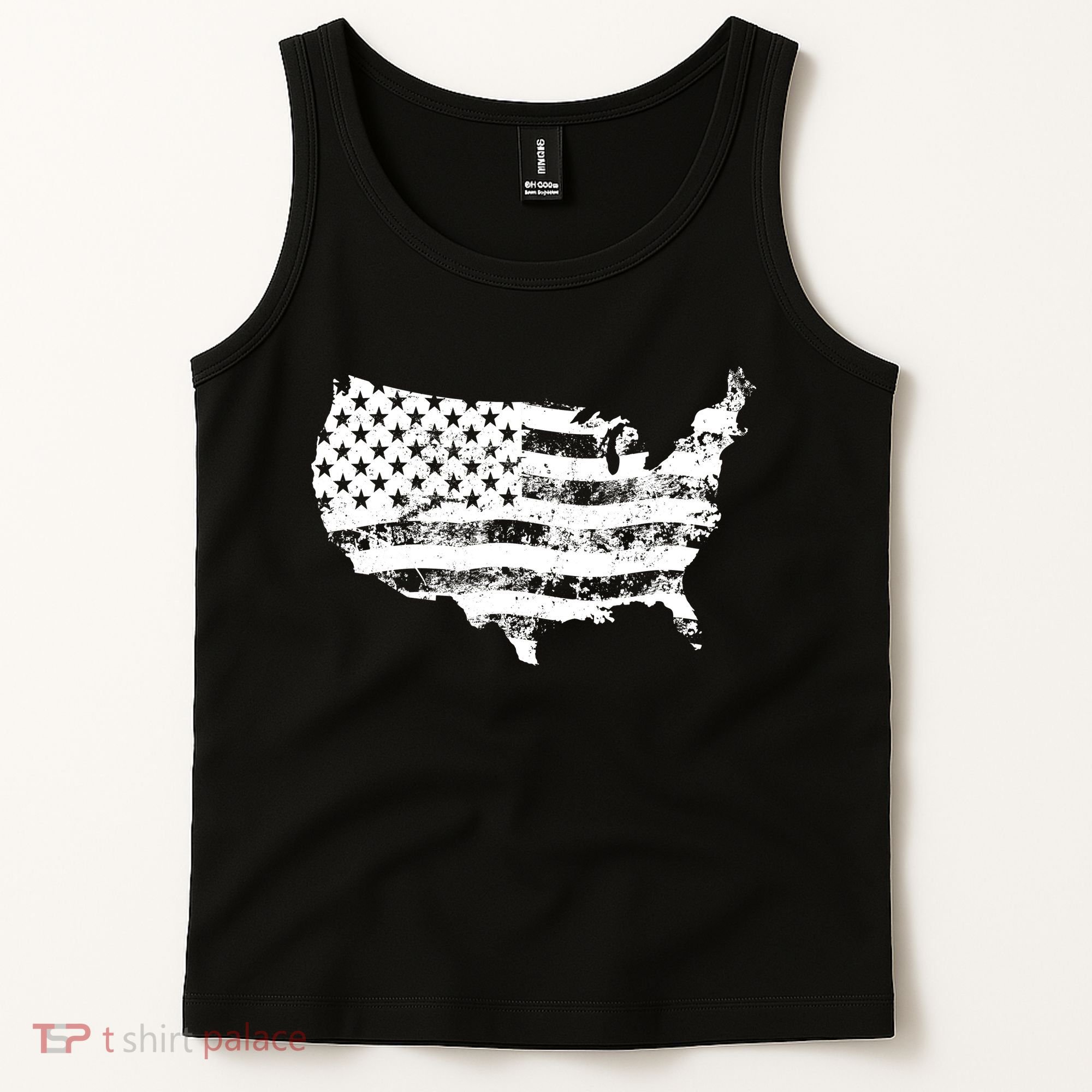 Grungy Distressed USA American Country Flag Tank Top