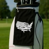 Grungy Distressed USA American Country Flag Golf Towel thumb 2