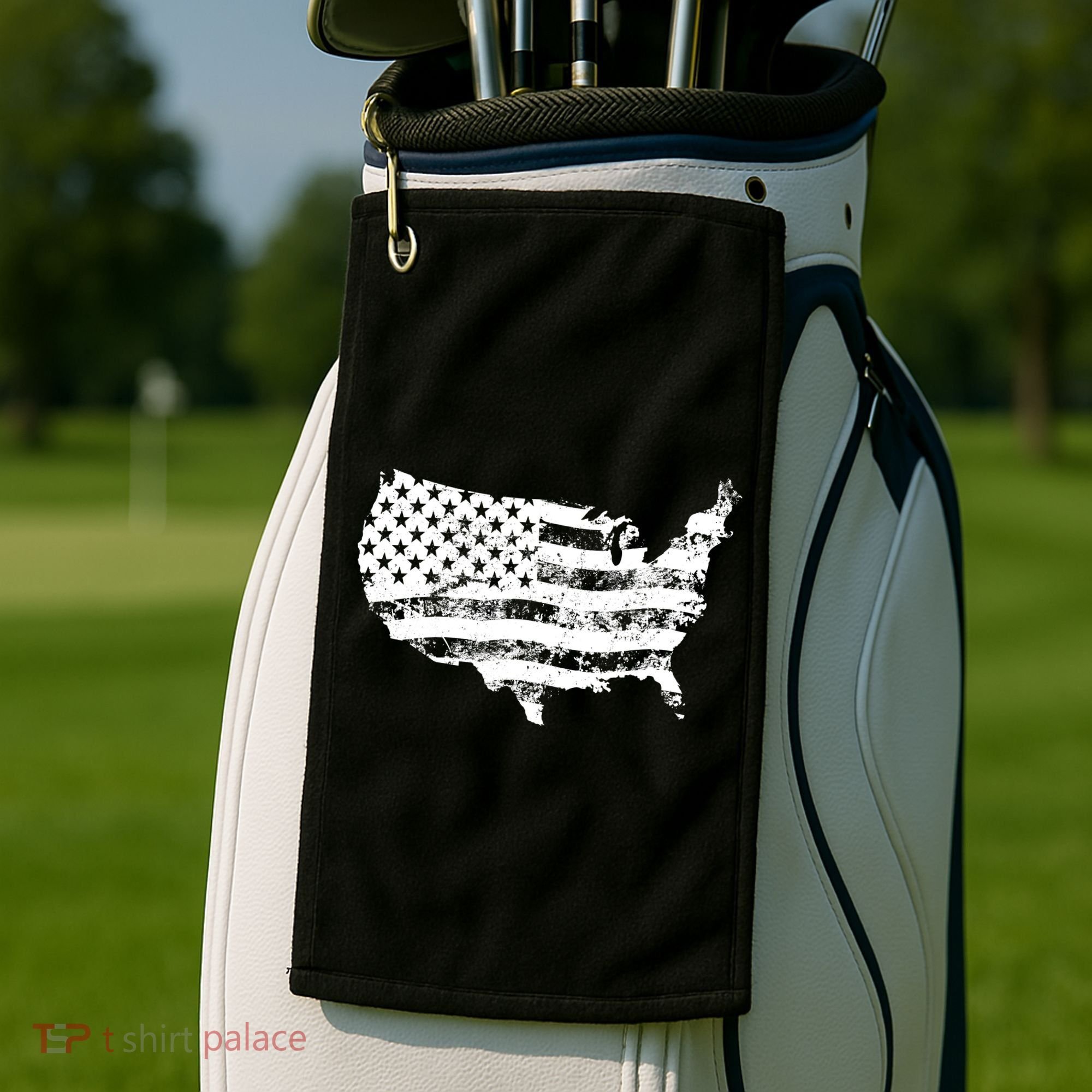 Grungy Distressed USA American Country Flag Golf Towel