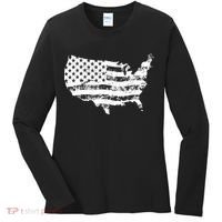 Grungy Distressed USA American Country Flag Women's Long Sleeve Shirt thumb 0