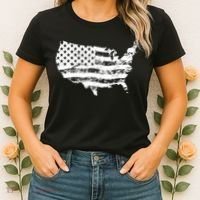 Grungy Distressed USA American Country Flag Women's T-Shirt thumb 2