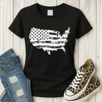 Grungy Distressed USA American Country Flag Women's T-Shirt thumb 3