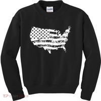 Grungy Distressed USA American Country Flag Kids Sweatshirt thumb 0