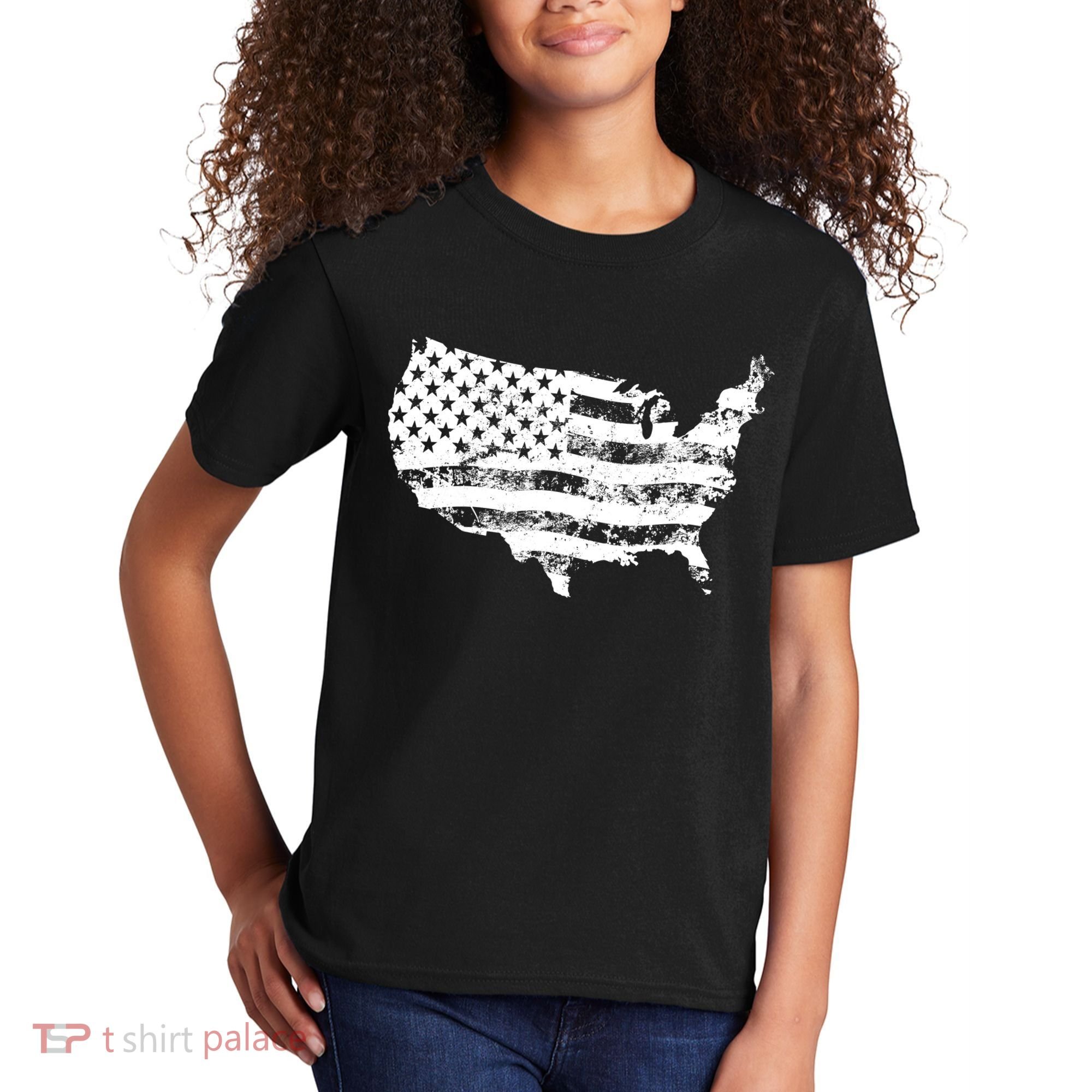 Grungy Distressed USA American Country Flag Kids T-Shirt