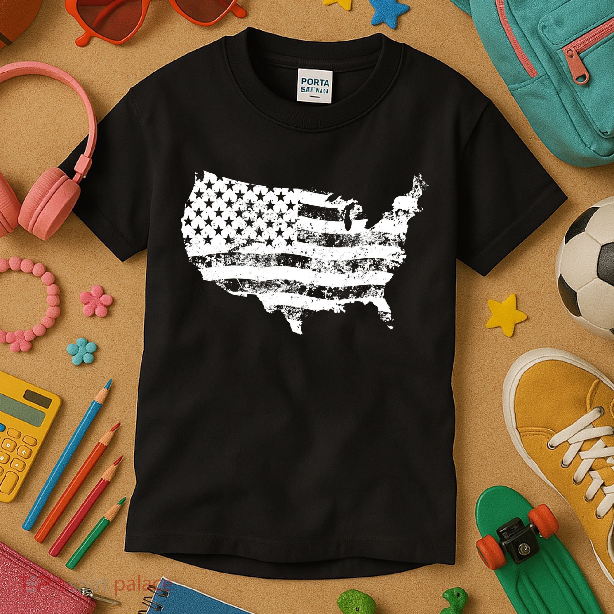 Grungy Distressed USA American Country Flag Kids T-Shirt
