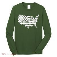 Grungy Distressed USA American Country Flag Long Sleeve Shirt thumb 0