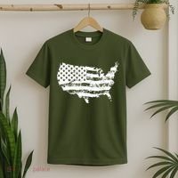 Grungy Distressed USA American Country Flag T-Shirt thumb 2
