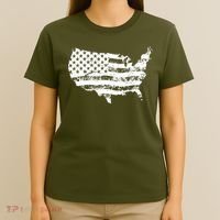 Grungy Distressed USA American Country Flag T-Shirt thumb 4