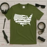 Grungy Distressed USA American Country Flag T-Shirt thumb 5