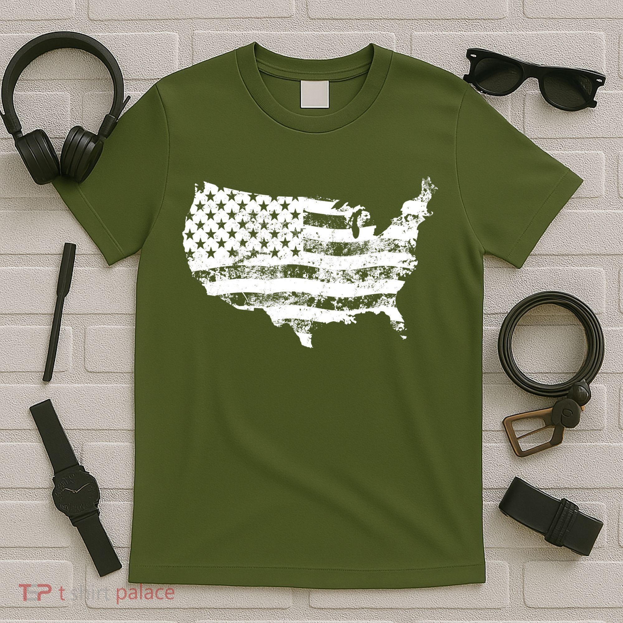 Grungy Distressed USA American Country Flag T-Shirt