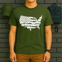 Grungy Distressed USA American Country Flag T-Shirt thumb 6