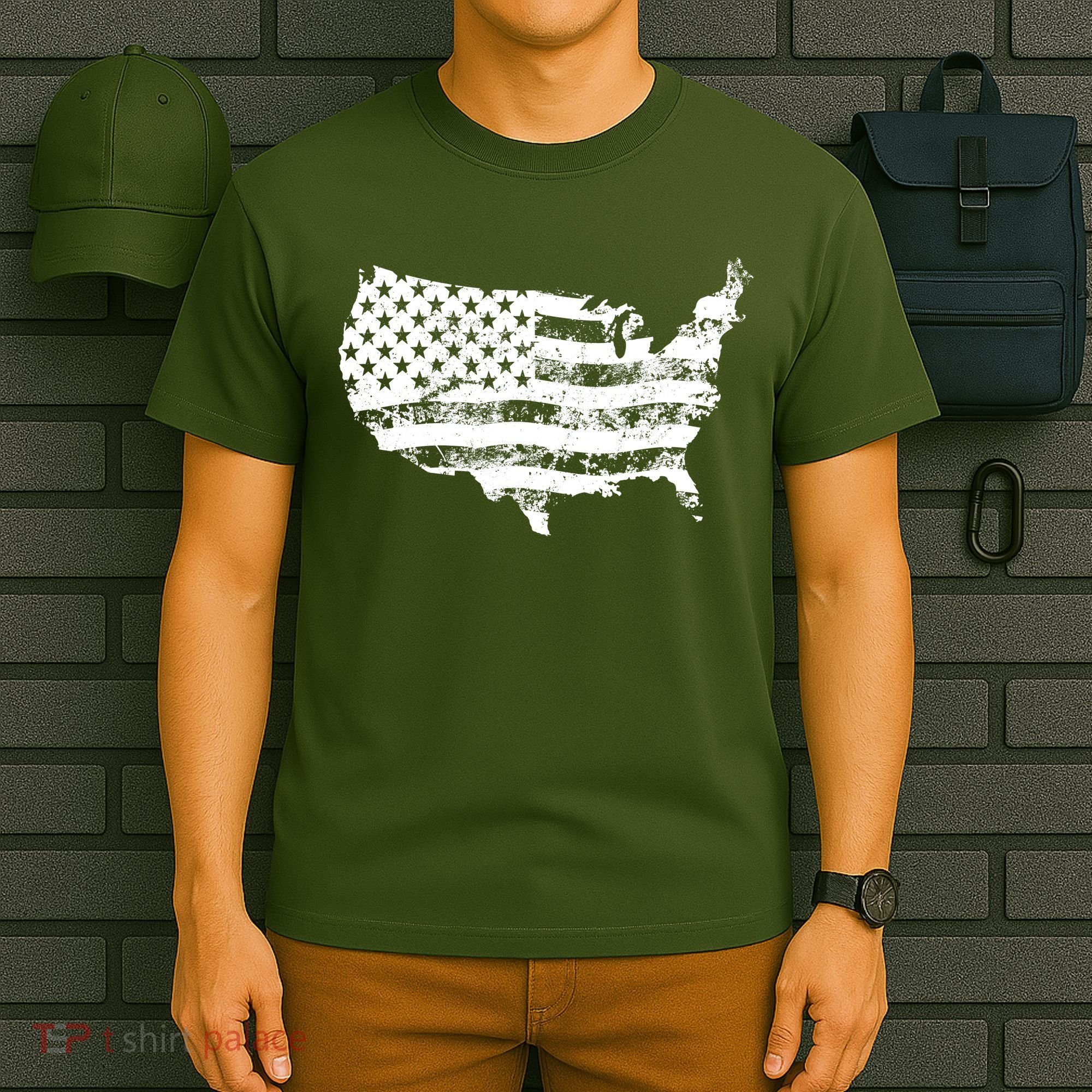 Grungy Distressed USA American Country Flag T-Shirt