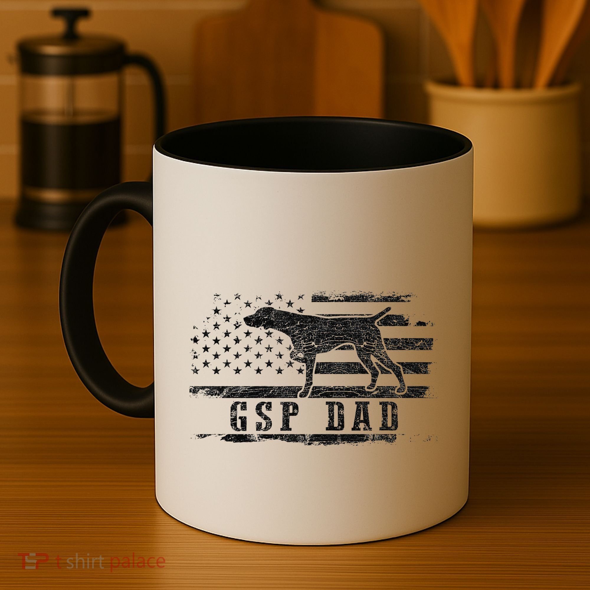 Gsp Dad Usa American Flag German Shorthaired Pointer Dog Coffee Mug