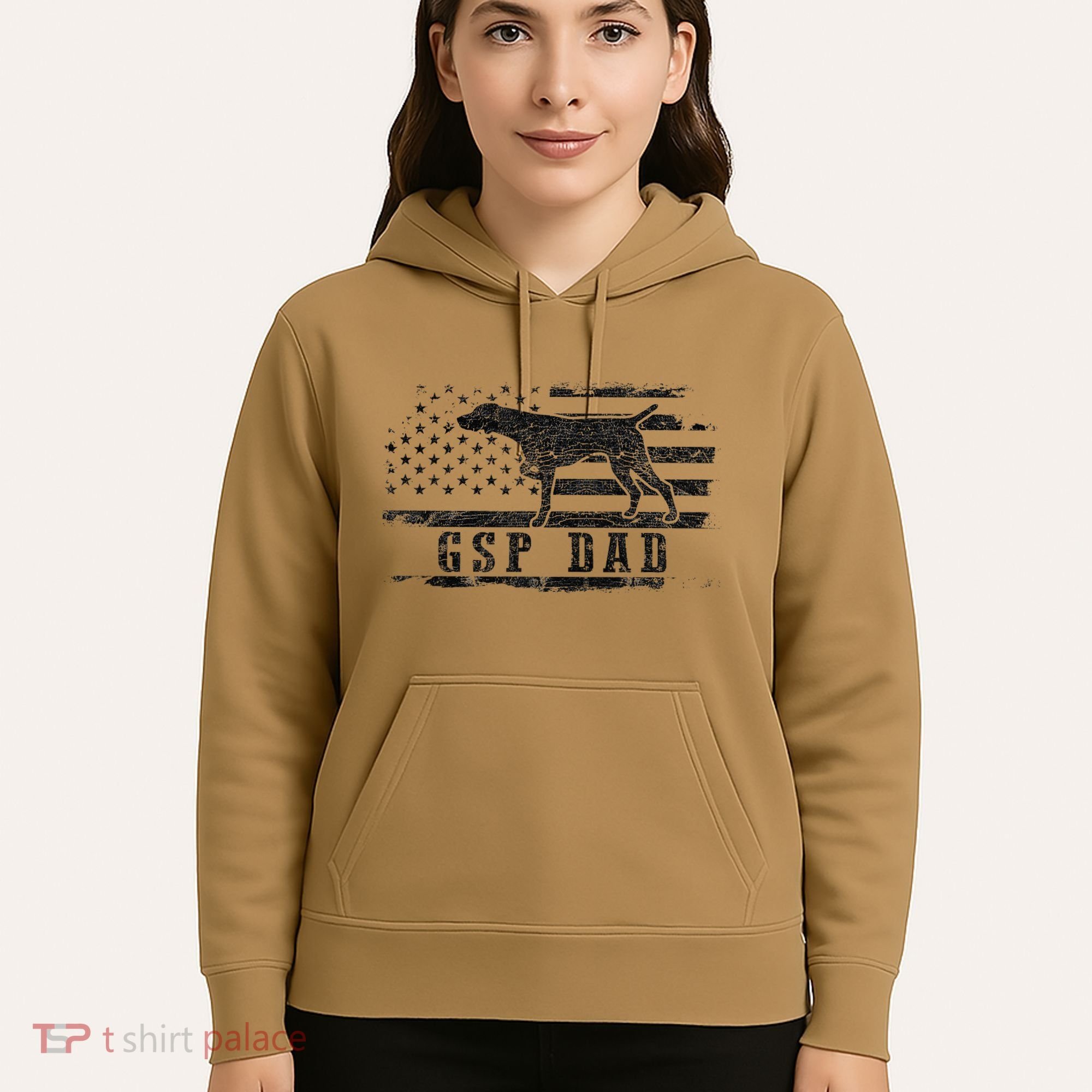 Gsp Dad Usa American Flag German Shorthaired Pointer Dog Hoodie