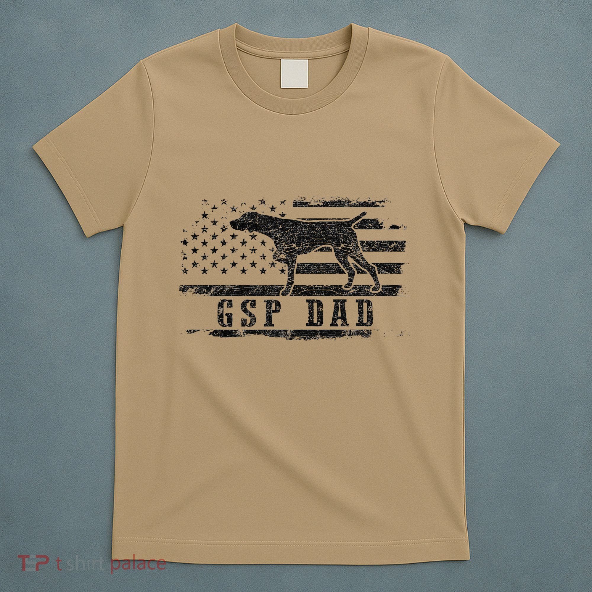 Gsp Dad Usa American Flag German Shorthaired Pointer Dog T-Shirt
