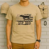 Gsp Dad Usa American Flag German Shorthaired Pointer Dog T-Shirt thumb 6