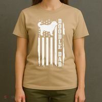 Goldendoodle Dad Vintage American Flag Patriotic Doodle Dog T-Shirt thumb 4