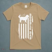 Goldendoodle Dad Vintage American Flag Patriotic Doodle Dog T-Shirt thumb 5