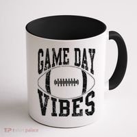 Game Day Vibes Silver Football Apparel Gift Coffee Mug thumb 1